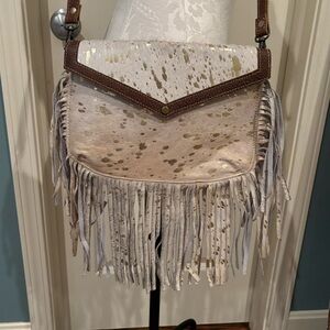 Myra Bag White and Gold Crossbody Bag